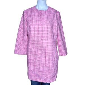 Anne Klein Powder Pink Multi Tweed Jacket Sz L NWT